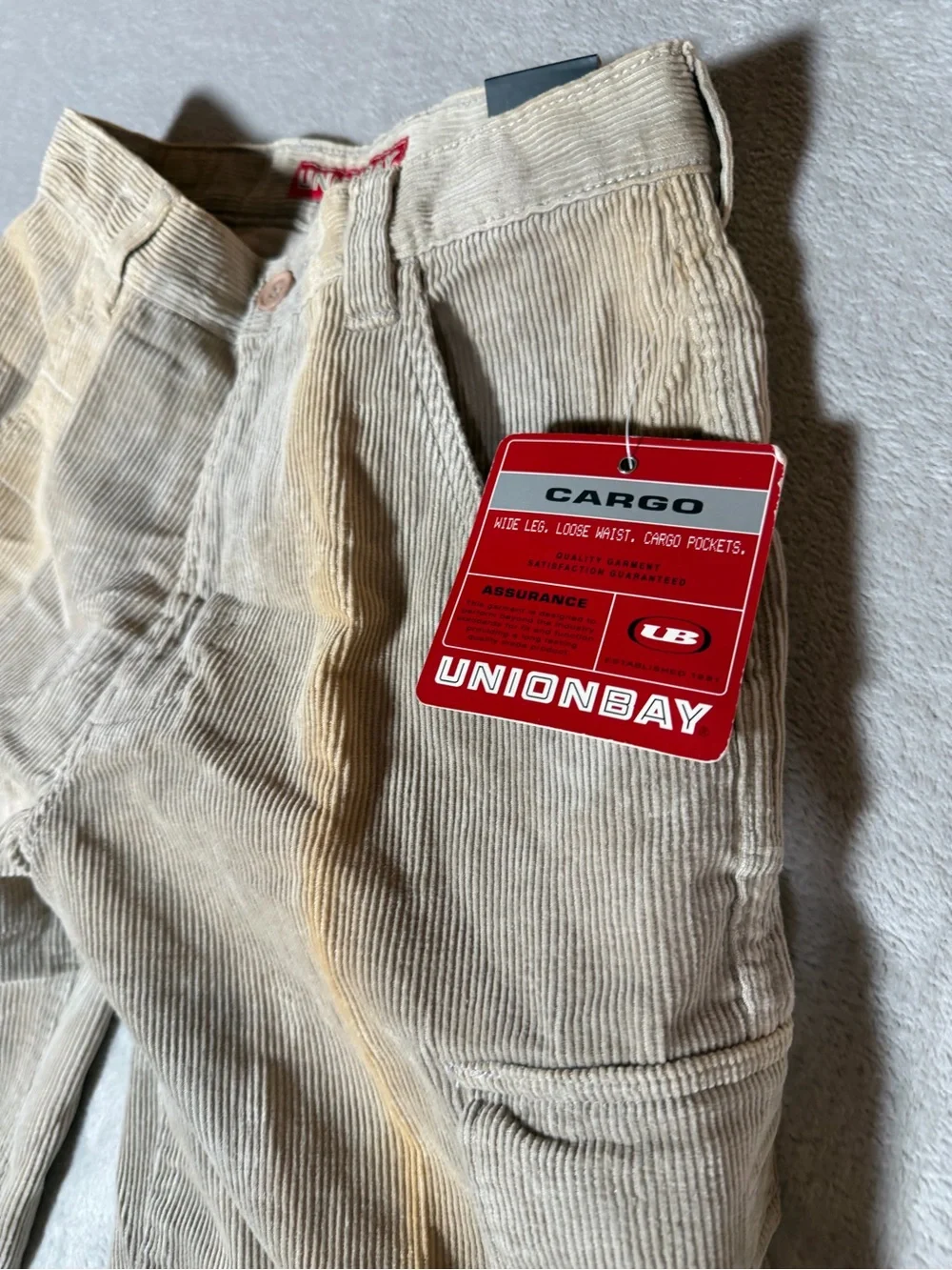 UNIONBAY Kids Corduroy Cargo Shorts in Beige